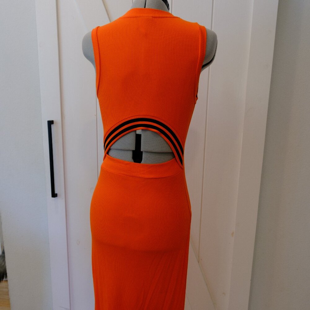Future Collective for Target, orange ribbed jersey knit midi dress - S